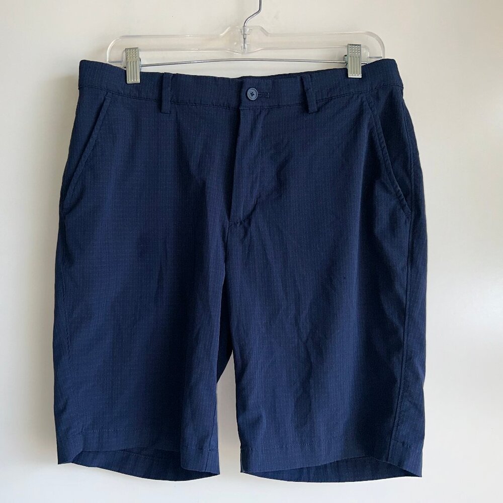 Greg Norman Golf Shorts Men's Navy Flat Front Stretch Size 32